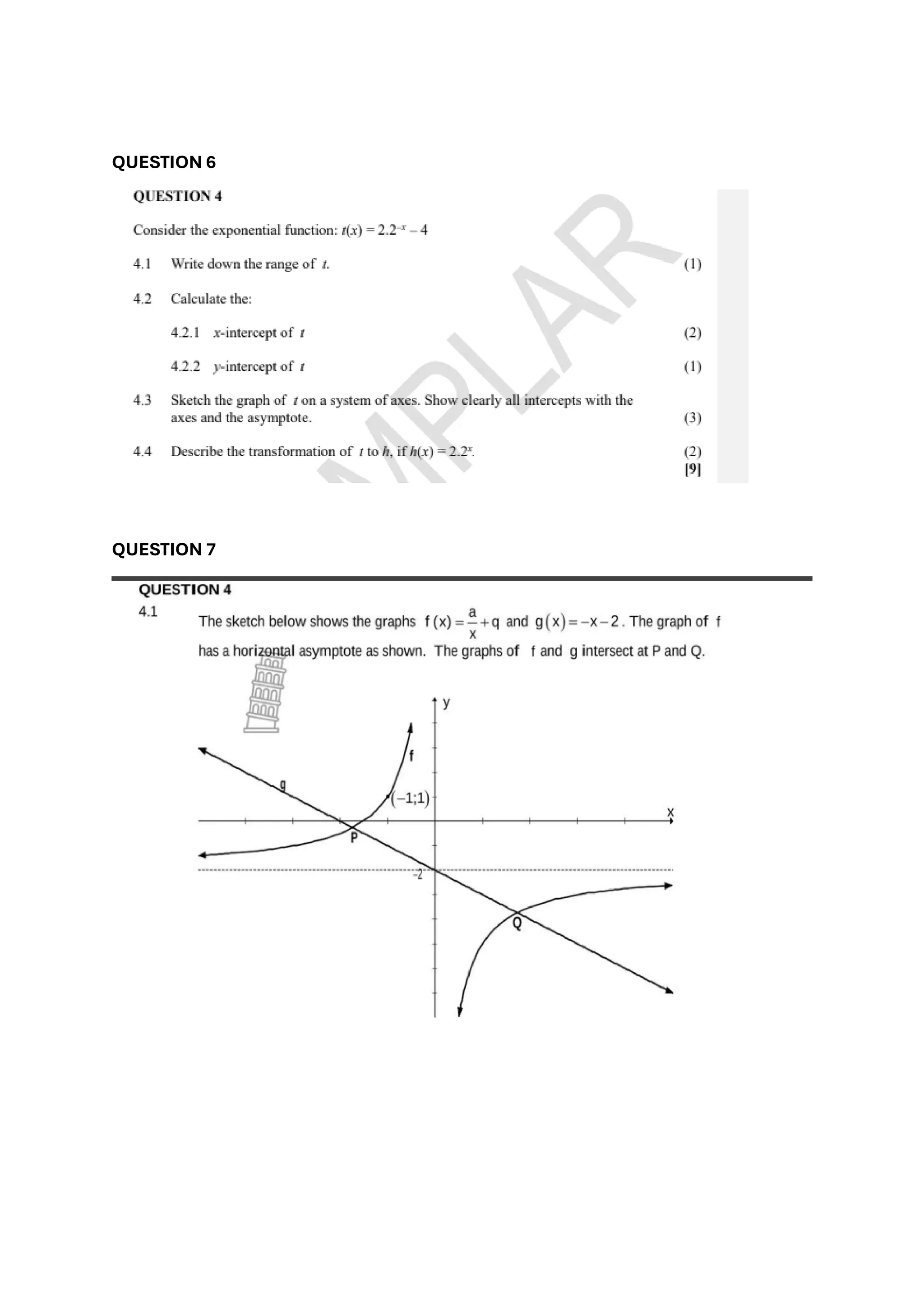 QUESTION 6
QUESTION 7
 
