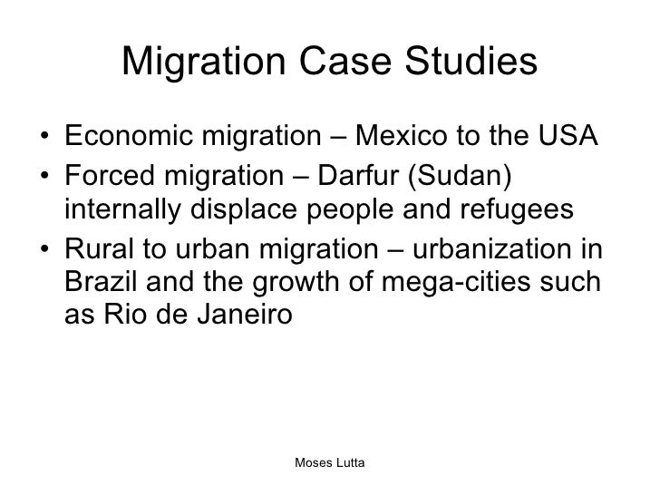 Case study rural to urban migration