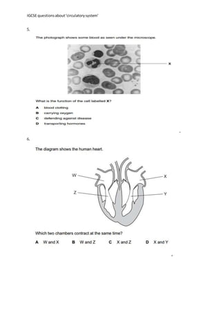 Igcse Questions For The Heart DOCX
