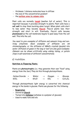 IGCSE Biology Revision Notes 2 | PDF
