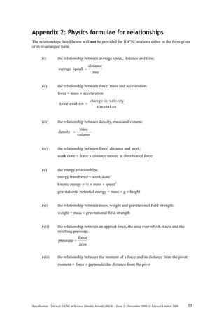 IGCSE Science Double Award Specification | PDF