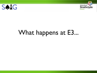 What happens at E3...
 