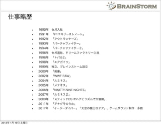 Ԛs

                   ?   1990?
                   ?   1991?F1`ȥΩ`ȡ
                   ?   1992?ȥʩ`
                   ?   1993?Щ`ե`
                   ?   1994?Щ`ե`
                   ?   1996?硢ɥ`եȥ`
                   ?   1996?ȥХ2
                   ?   1998?ġ
                   ?   1999?֥쥤󥹥ȩ`O
                   ?   2000?
                   ?   2002?WWF RAW
                   ?   2004?ߥͥ
                   ?   2005?ƥ
                   ?   2006?NINETY-NINE NIGHTS
                   ?   2007?ߥͥ
                   ?   2009?ƥåDS ϥʤȥꥺǴðꓡ
                   ?   2011?ʥΤ
                   ?   201??``Щ`դΙCʿǥ`ॵ?




2013 1 19 
 
