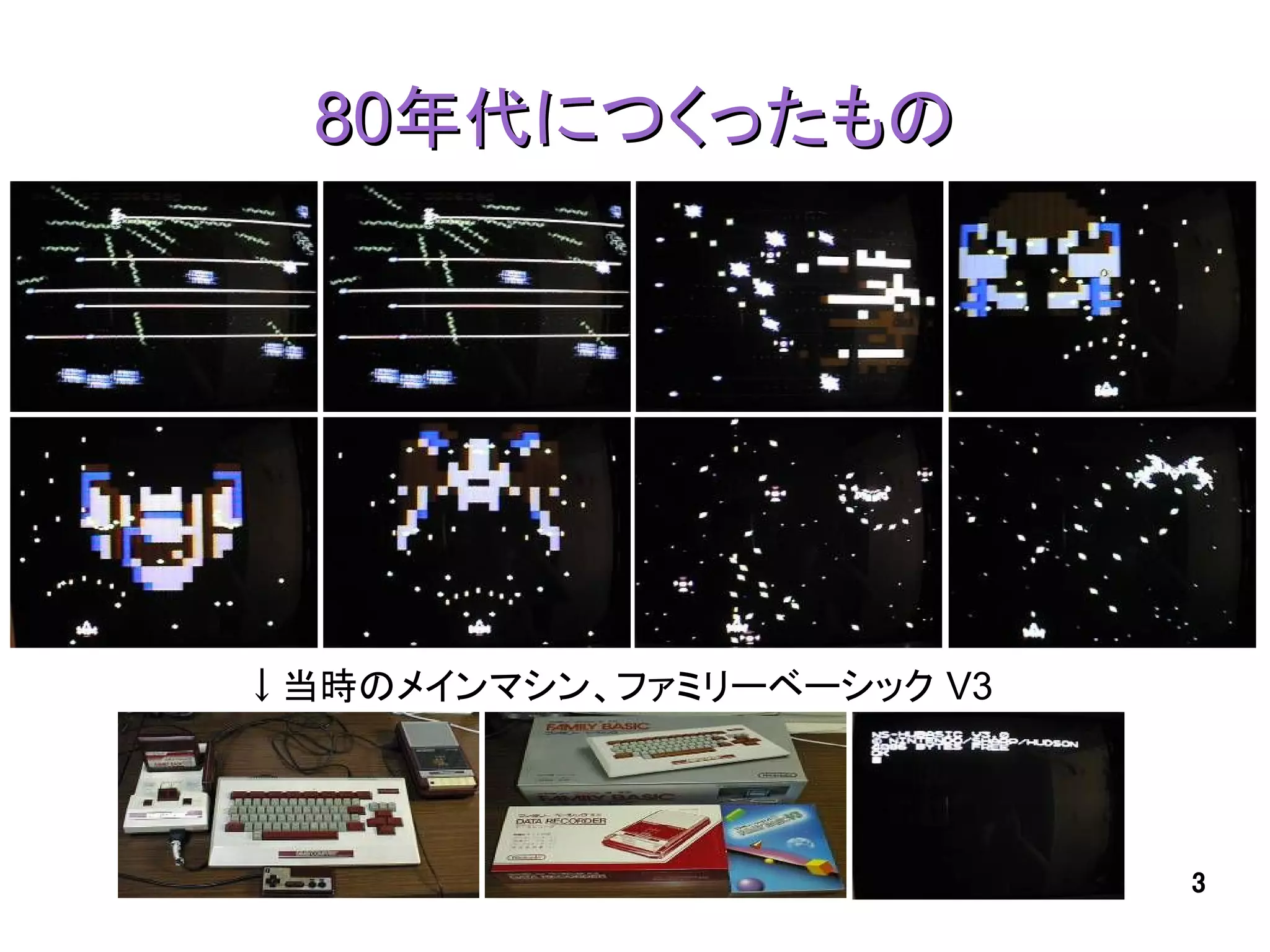 80年代につくったもの




↓当時のメインマシン、ファミリーベーシック V3




                           3
 