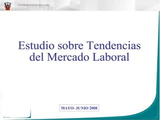 MAYO- JUNIO 2008 Estudio sobre Tendencias  del Mercado Laboral 