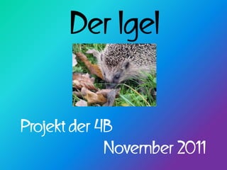 Der Igel


Projekt der 4B
             November 2011
 