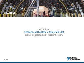 12ni.com
Az Airbus
tizedére csökkentette a fejlesztési időt
az NI megoldásainak köszönhetően.
 