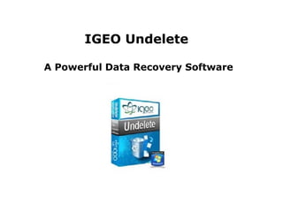 IGEO Undelete
A Powerful Data Recovery Software
 