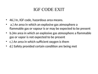 IGF CODE EXITexam answers and questionss | PPTX
