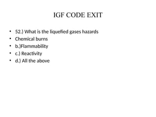IGF CODE EXITexam answers and questionss | PPTX