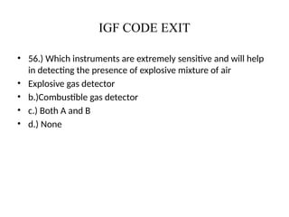 IGF CODE EXITexam answers and questionss | PPTX