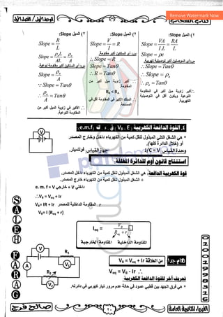 مذكرة فيزياء 3ث