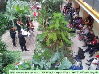Bibliothèque francophone multimédia, Limoges, 12 octobre 2013 (Daniel Legoff)
 