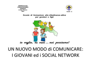UN NUOVO MODO di COMUNICARE: I GIOVANI ed i SOCIAL NETWORK 