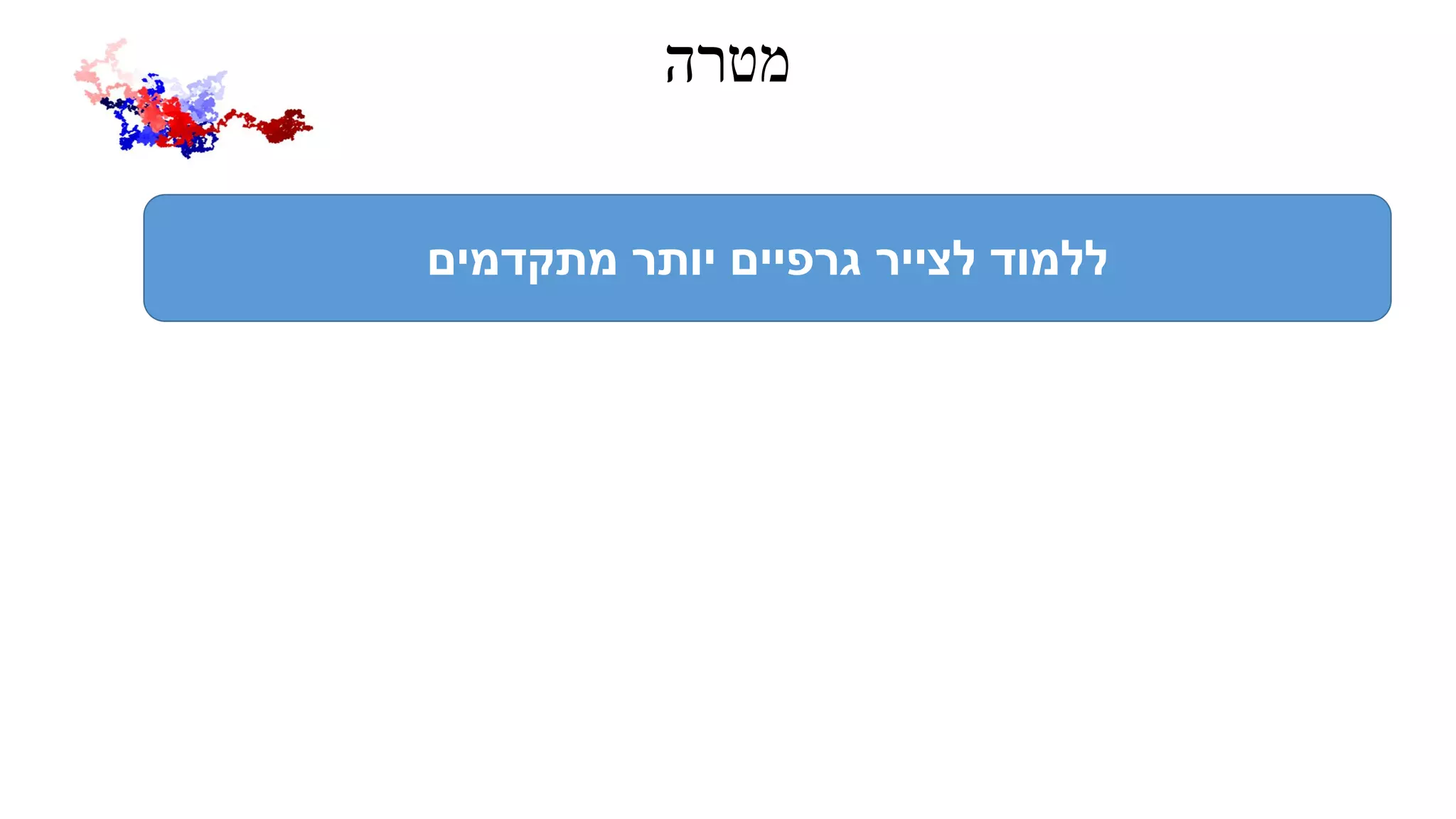 ‫מטרה‬
‫מתקדמים‬ ‫יותר‬ ‫גרפיים‬ ‫לצייר‬ ‫ללמוד‬
 