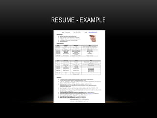 RESUME - EXAMPLE
 