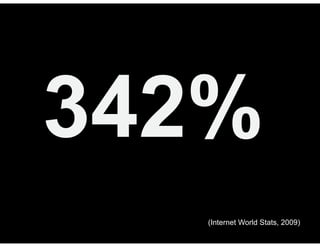(Internet World Stats, 2009)
342%
 