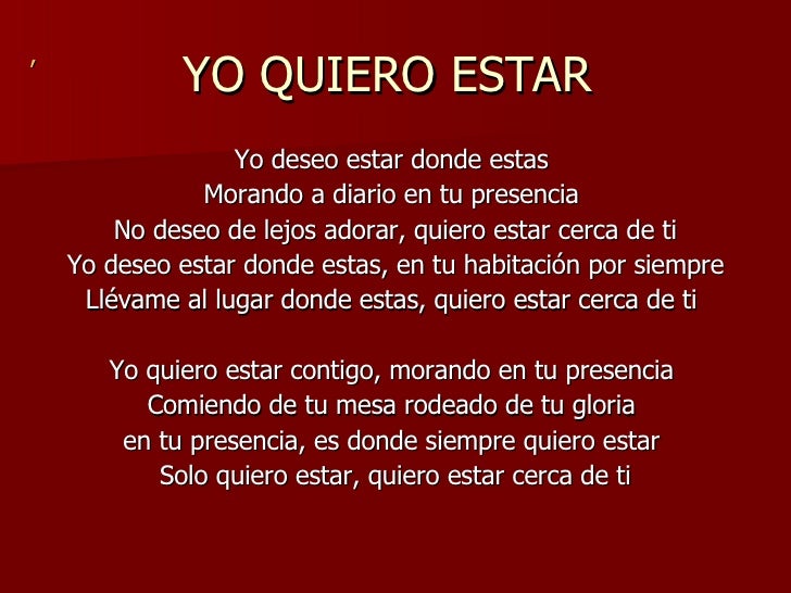 Cerca De Ti Yo Quiero Estar Letra