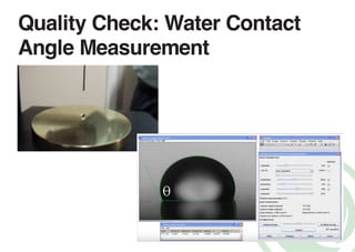 Quality Check: Water Contact
Angle Measurement
 