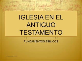 IGLESIA EN EL
ANTIGUO
TESTAMENTO
FUNDAMENTOS BÍBLICOS

PILAR SÁNCHEZ

 