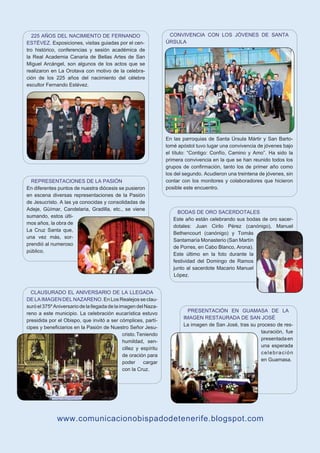 Iglesia Nivariense

    225 AÑOS DEL NACIMIENTO DE FERNANDO                                   CONVIVENCIA CON LOS JÓVENES ...