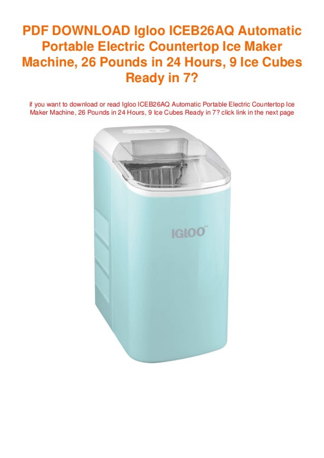 Igloo ICEB26AQ Automatic Portable Electric Countertop Ice Maker