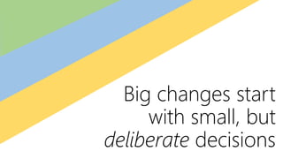 Big changes start
with small, but
deliberate decisions
 
