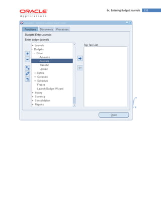 6c. Entering Budget Journals 151 
 