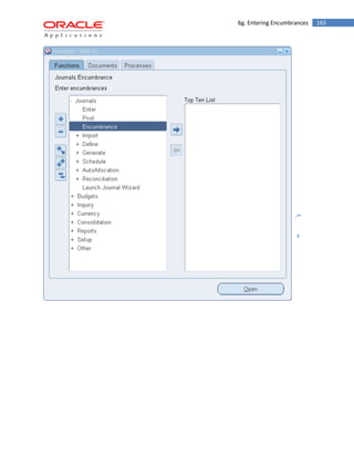 6g. Entering Encumbrances 165 
 
