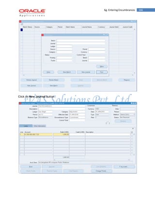 6g. Entering Encumbrances 166 
Click on New Journal button 
 