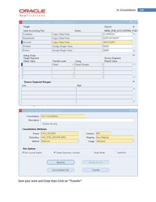 IX. Consolidation 208 
Save your work and Close then Click on “Transfer”  