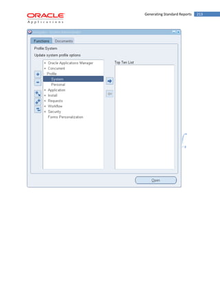 Generating Standard Reports 213 
 