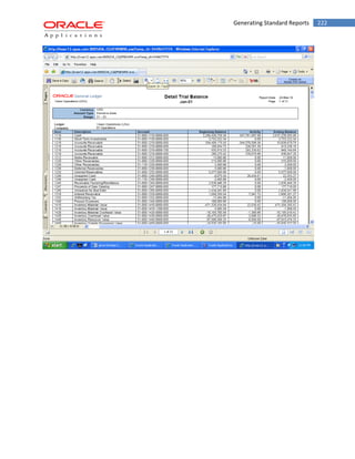 Generating Standard Reports 222 
 