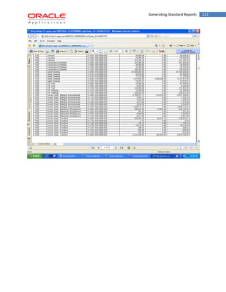 Generating Standard Reports 223 
 