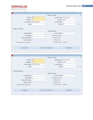 Defining Column Sets 234 
 