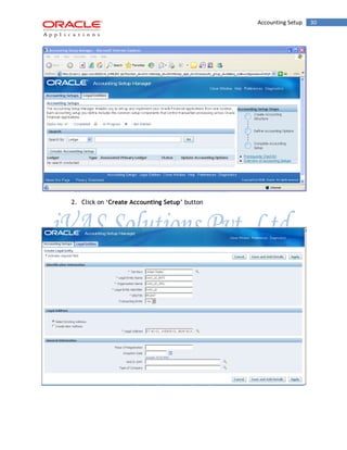 Accounting Setup 30 
2. Click on „Create Accounting Setup‟ button 
 