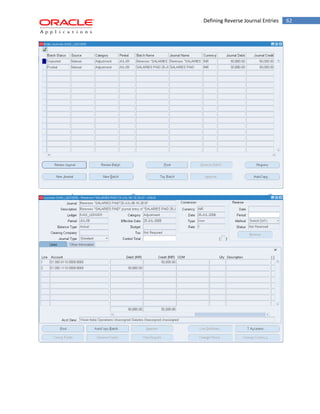 Defining Reverse Journal Entries 62 
 