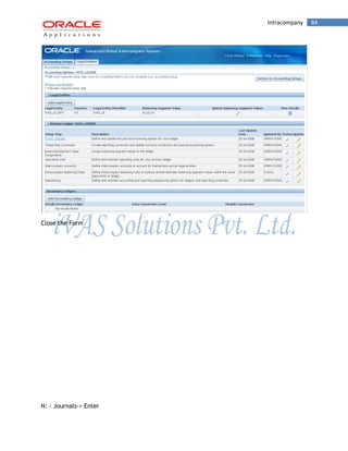 Intracompany 84 
Close the Form 
N: - Journals-> Enter  