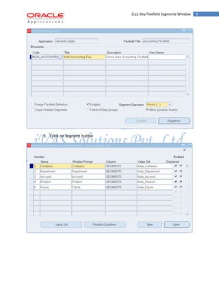 (1a). Key Flexfield Segments Window 9 
5. Click on Segment button 
 