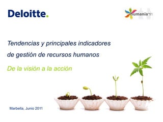 Tendencias y principales indicadores
de gestión de recursos humanos

De la visión a la acción




Marbella, Junio 2011
 