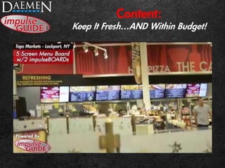 Content:
Keep It Fresh…AND Within Budget!
 
