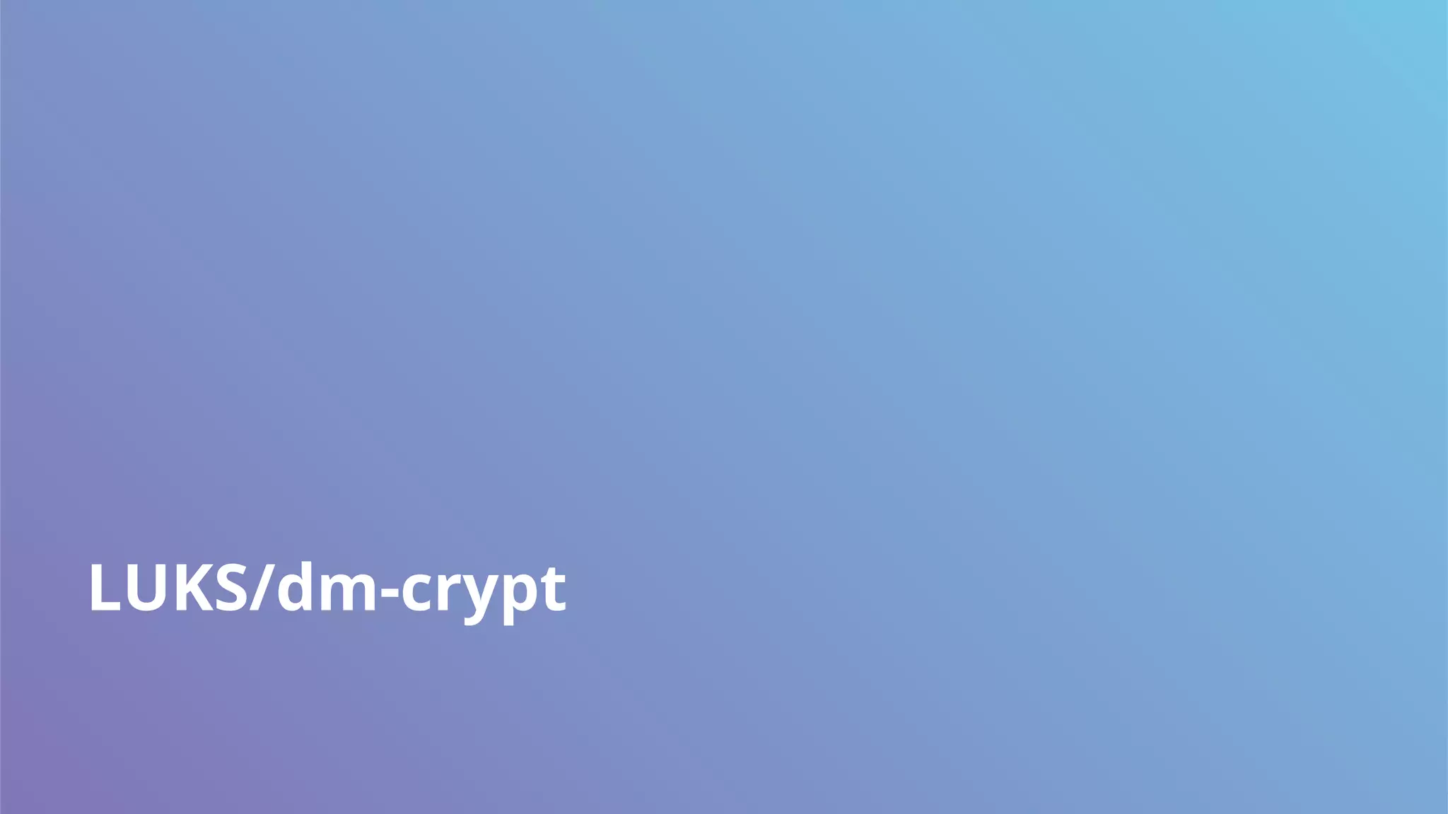 LUKS/dm-crypt
 