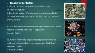 Ophitic Rocks Examples IGNEOUS PETROLOGY PPT.pptx by Kritika Kandpal | PPTX