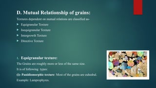 Panidiomorphic Rocks IGNEOUS PETROLOGY PPT.pptx by Kritika Kandpal | PPTX