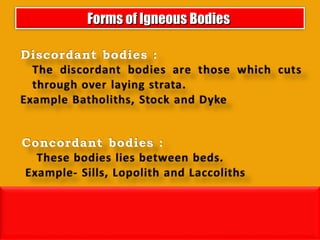 Forms of Igneous BodiesForms of Igneous Bodies
 