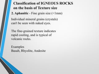 igneous rocks fully detailed full information | PPTX