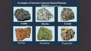 Igneous rocks are formed from the cooling and solidification of molten ...