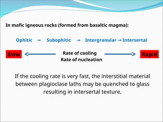 Mafic Material Igneous_Rock_Textures describing igneous texture in microphotographs ...