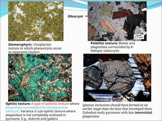 Ophitic Rocks Examples Igneous_Rock_Textures describing igneous texture in microphotographs ...
