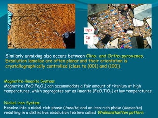 Pyroxene Exsolution Texture Igneous_Rock_Textures describing igneous texture in microphotographs ...